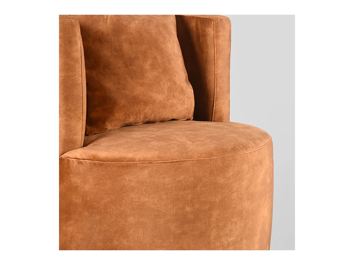 Fauteuil Evy 65x65x75 cm - Ocre - Velours