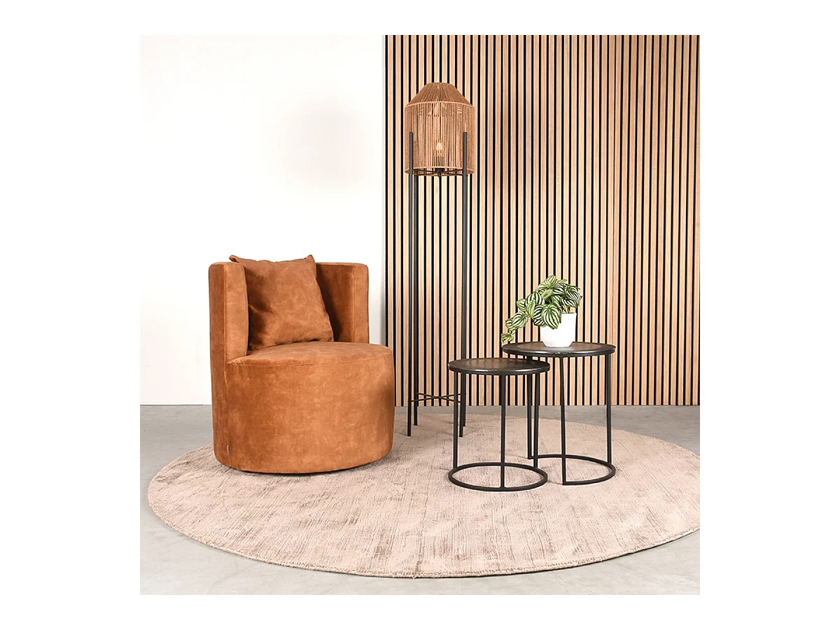 Fauteuil Evy 65x65x75 cm - Ocre - Velours