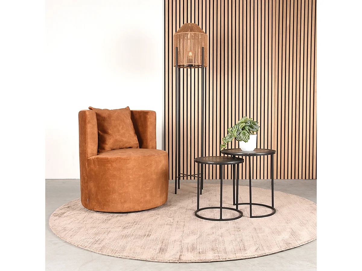 Fauteuil Evy 65x65x75 cm - Oker - Velours