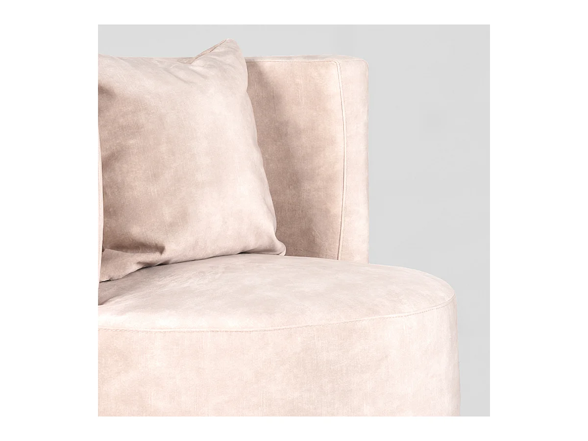 Fauteuil Evy 65x65x75 cm - Naturel - Velours