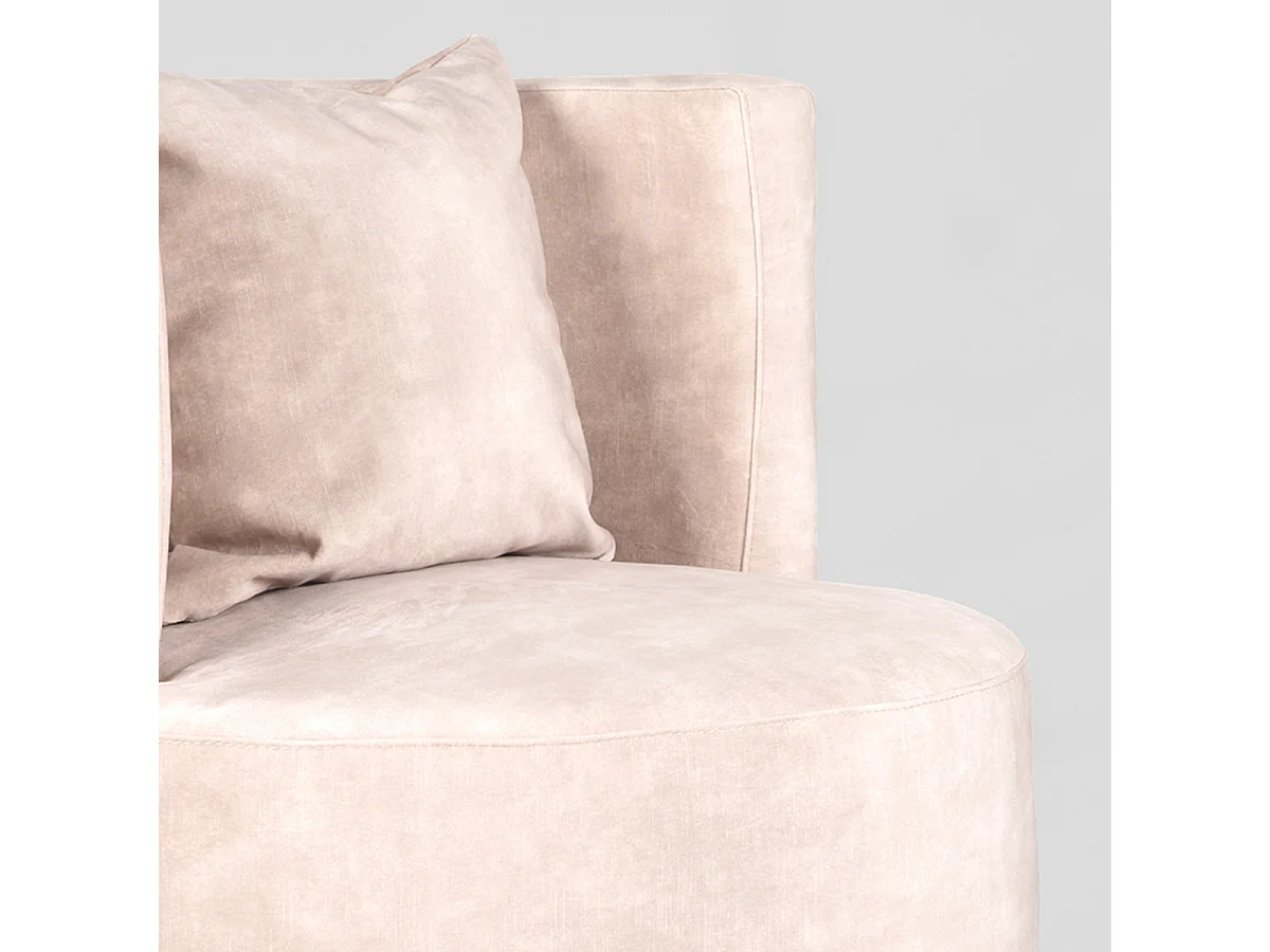 Fauteuil Evy 65x65x75 cm - Naturel - Velours