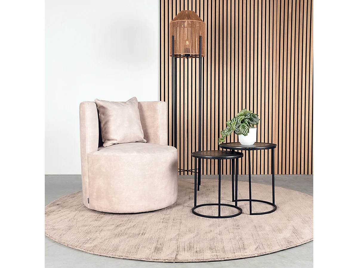 Fauteuil Evy 65x65x75 cm - Naturel - Velours