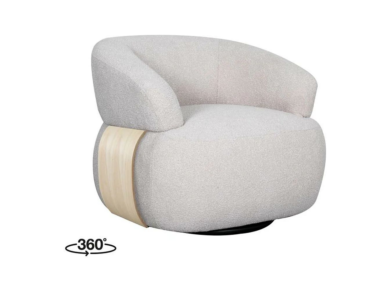 Fauteuil Valenza - Naturel - Tissu - Bois naturel - 79x83x73 cm