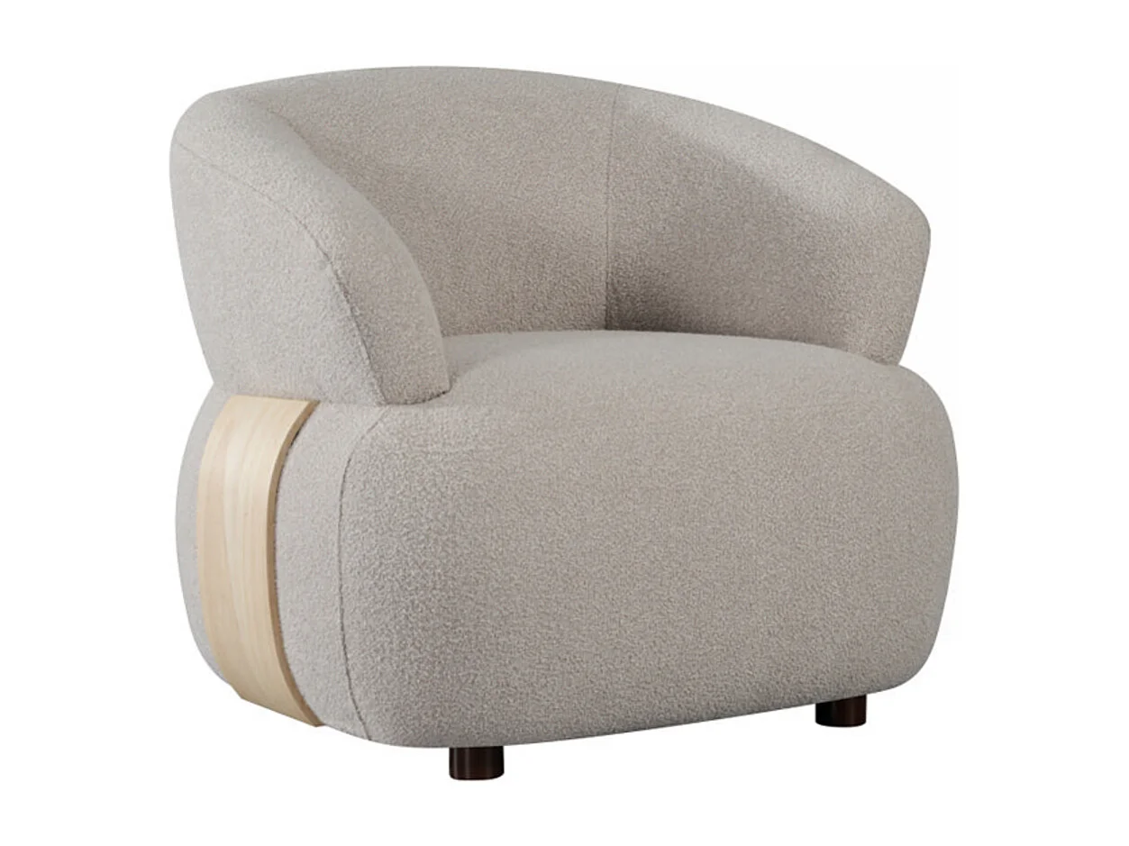 Fauteuil Valenza - Naturel - Stof - Naturel Hout - 79x83x73 cm