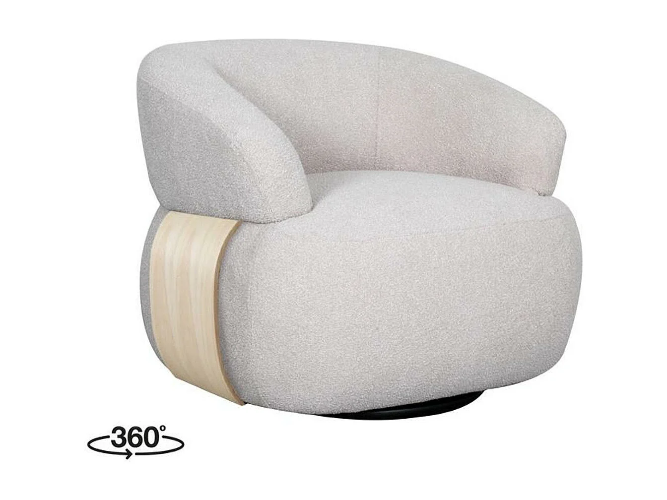 Fauteuil Valenza - Naturel - Stof - Naturel Hout - 79x83x73 cm