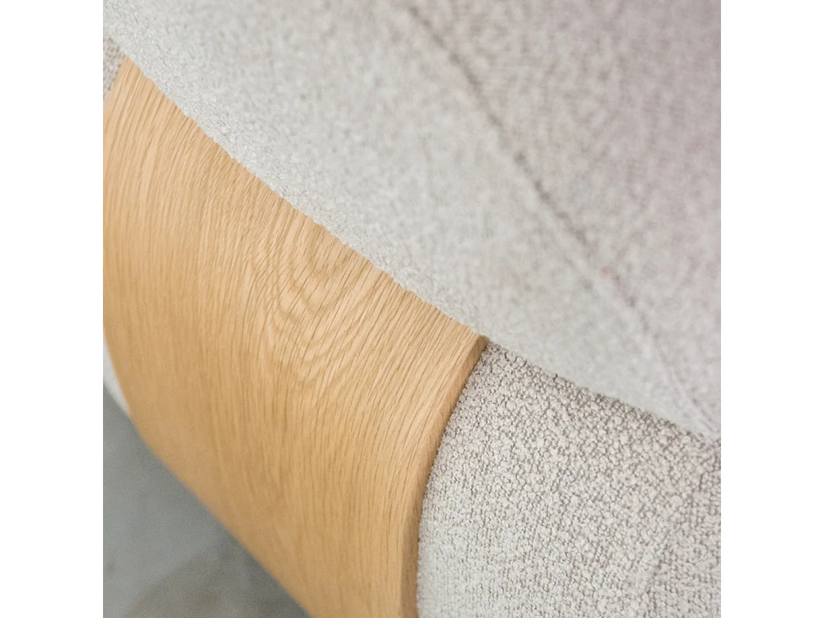 Fauteuil Valenza - Naturel - Stof - Naturel Hout - 79x83x73 cm