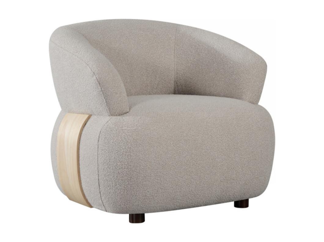 Fauteuil Valenza - Naturel - Stof - Naturel Hout - 79x83x73 cm