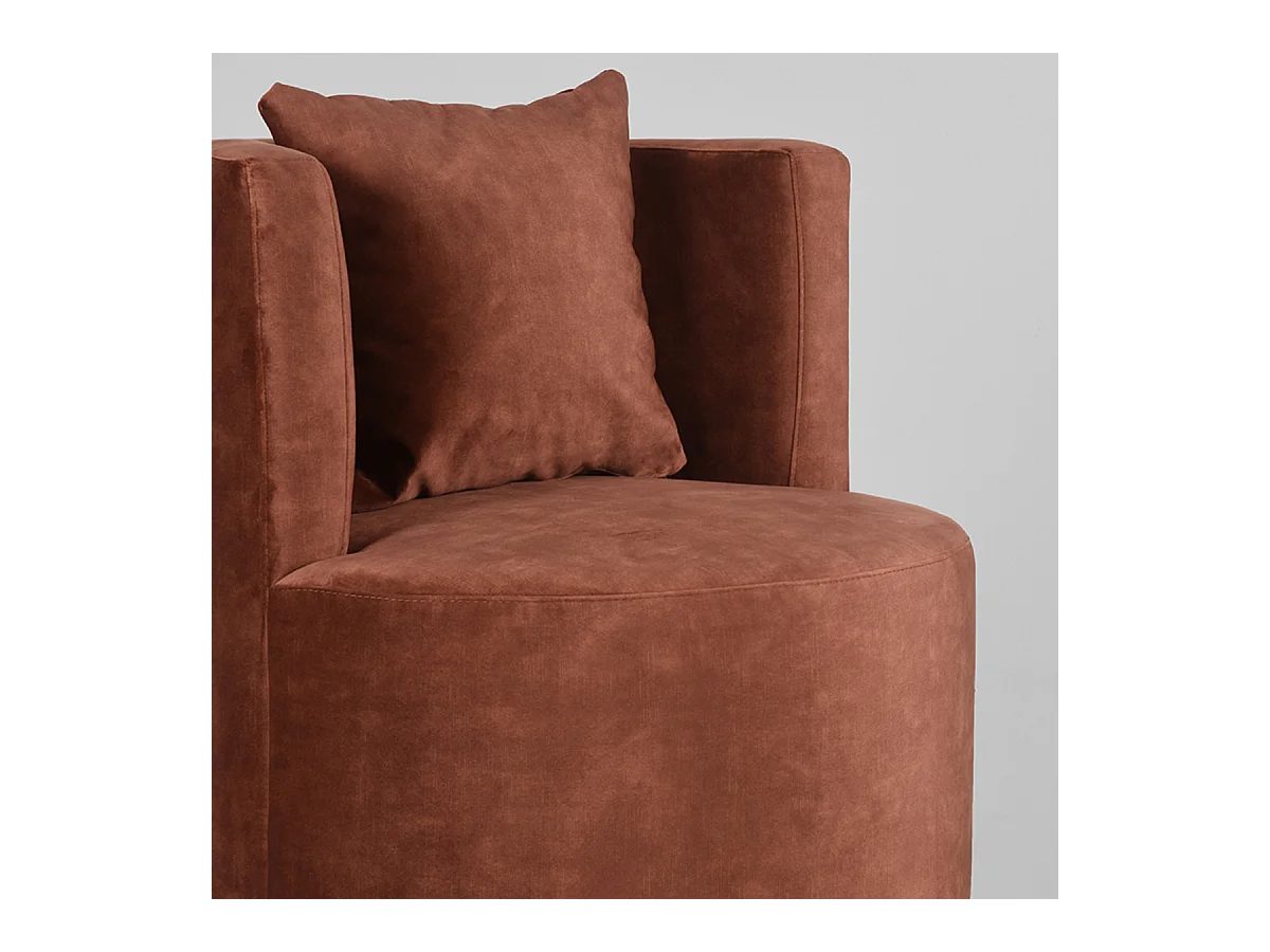 Fauteuil Evy 65x65x75 cm - Rouille - Velours