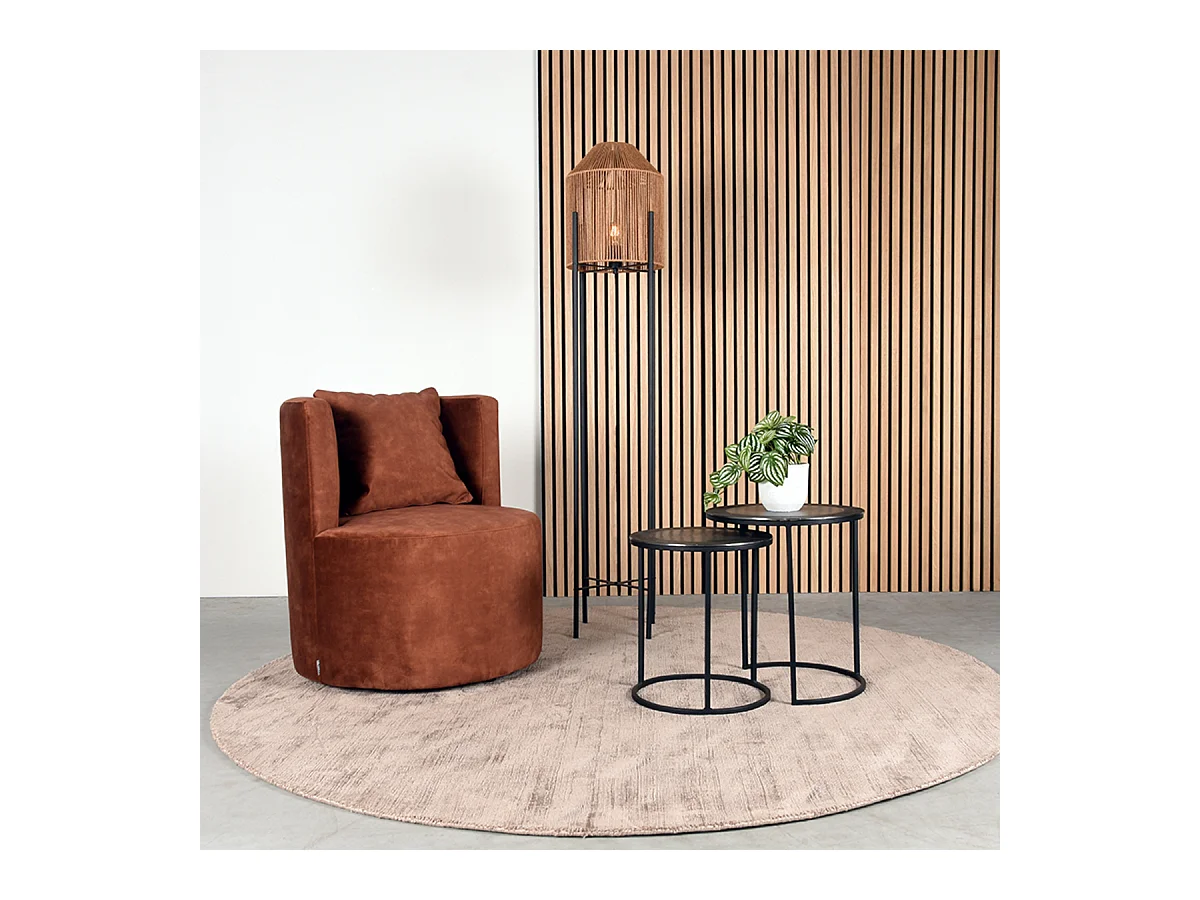 Fauteuil Evy 65x65x75 cm - Rouille - Velours