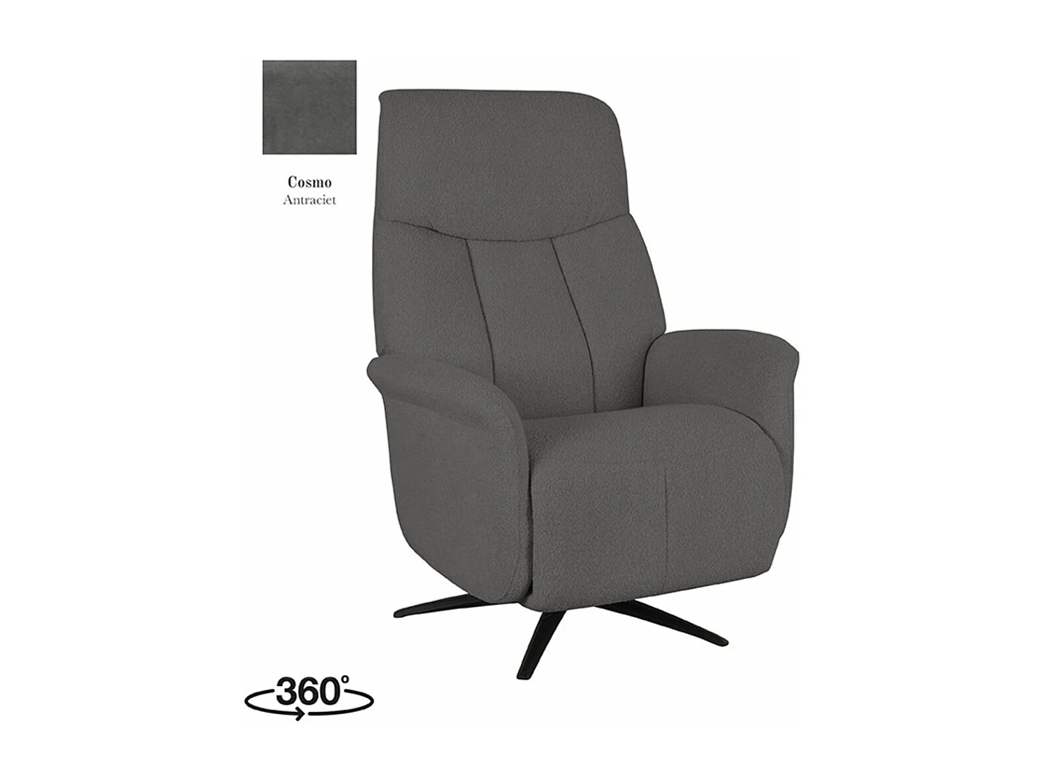 Fauteuil Oslo - Anthracite - Cosmo - Électrique - 87x79x112 cm