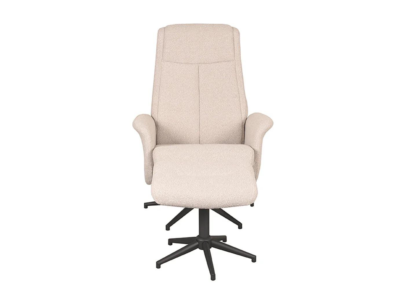 Fauteuil Bergen - Naturel - Boucle - Avec ottoman