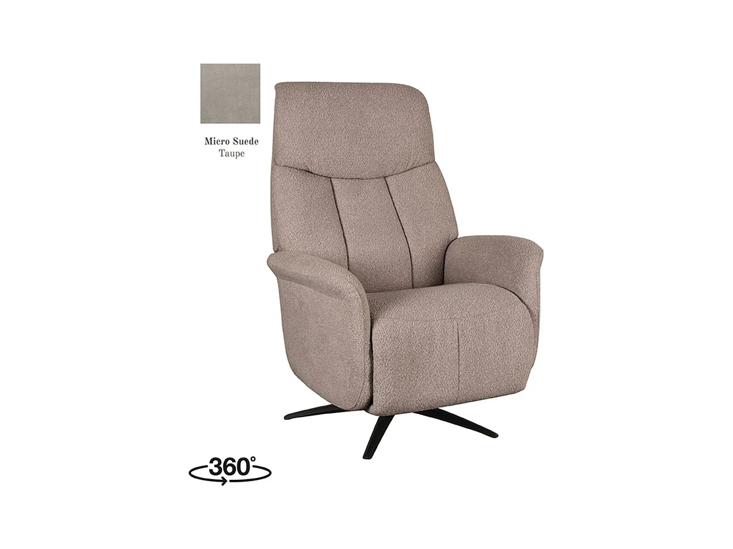 Fauteuil Oslo - Taupe - Micro Suede - Électrique - 87x79x112 cm
