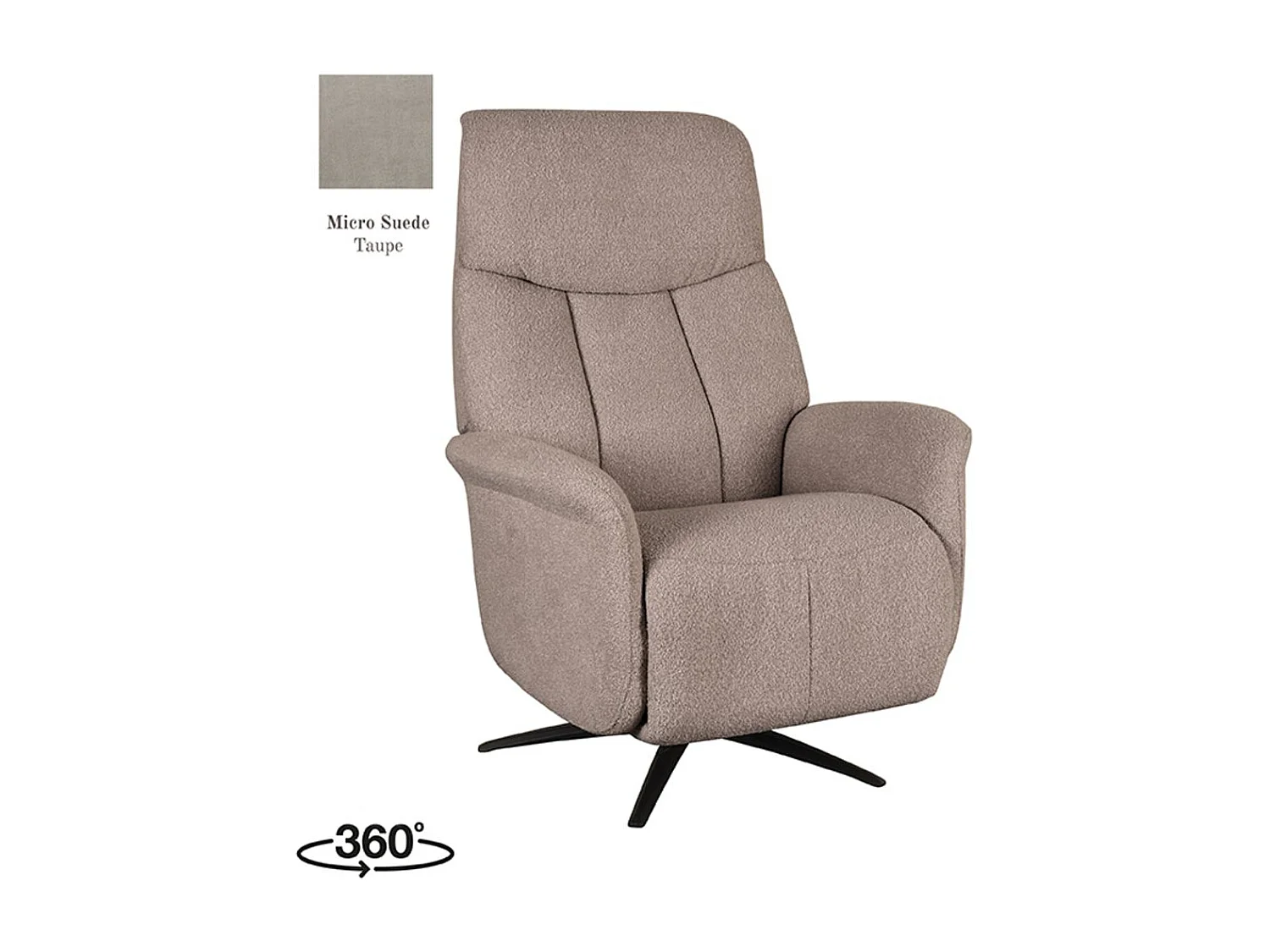 Fauteuil Oslo - Taupe - Micro Suede - Électrique - 87x79x112 cm