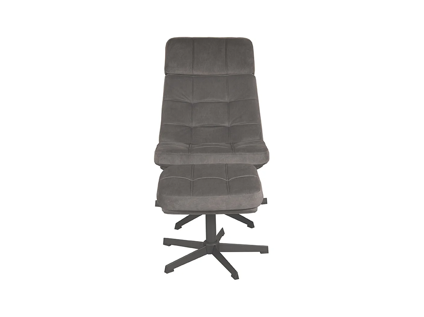 Fauteuil Alvar - Anthracite - Cosmo - Tabouret inclus - 57x53x83 cm