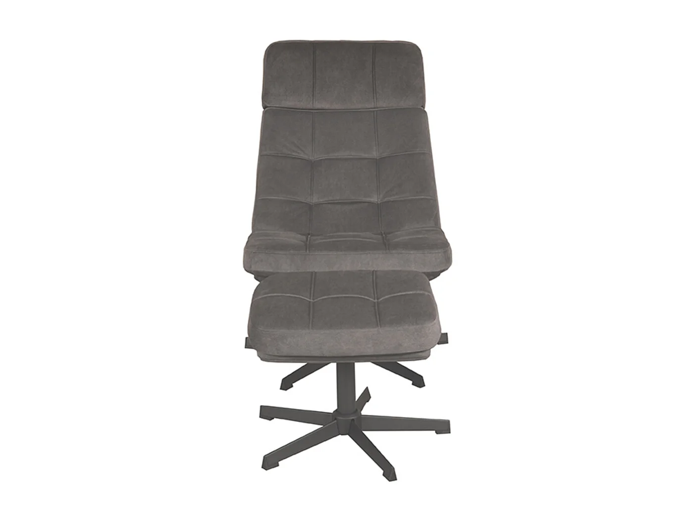 Fauteuil Alvar - Anthracite - Cosmo - Tabouret inclus - 57x53x83 cm
