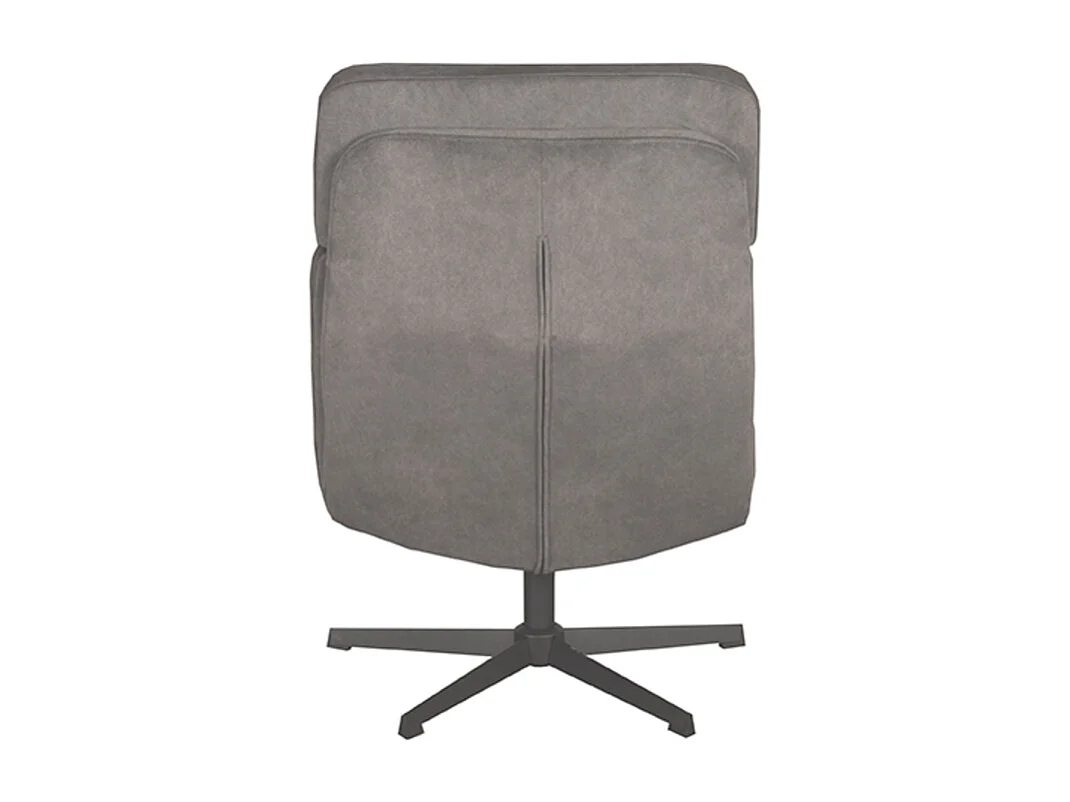 Fauteuil Alvar - Anthracite - Cosmo - Tabouret inclus - 57x53x83 cm