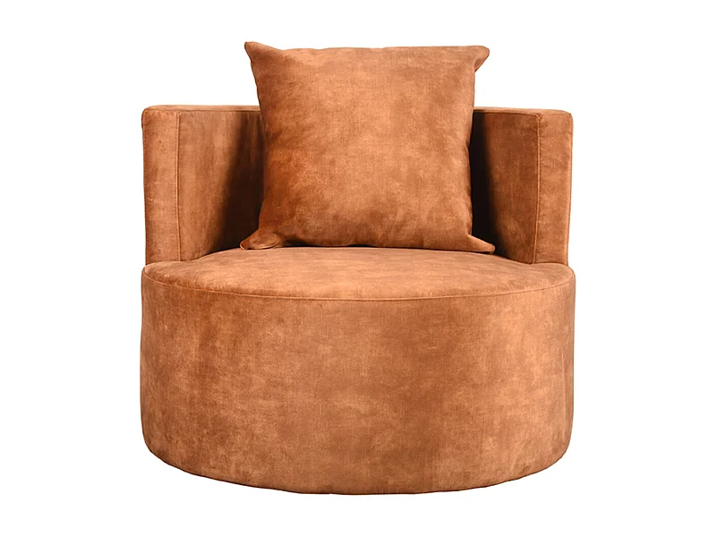 Fauteuil Evy 90x90x75 cm - Ocre - Velours