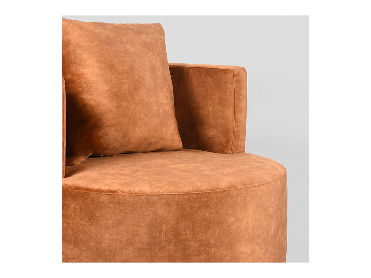 Fauteuil Evy 90x90x75 cm - Oker - Velours