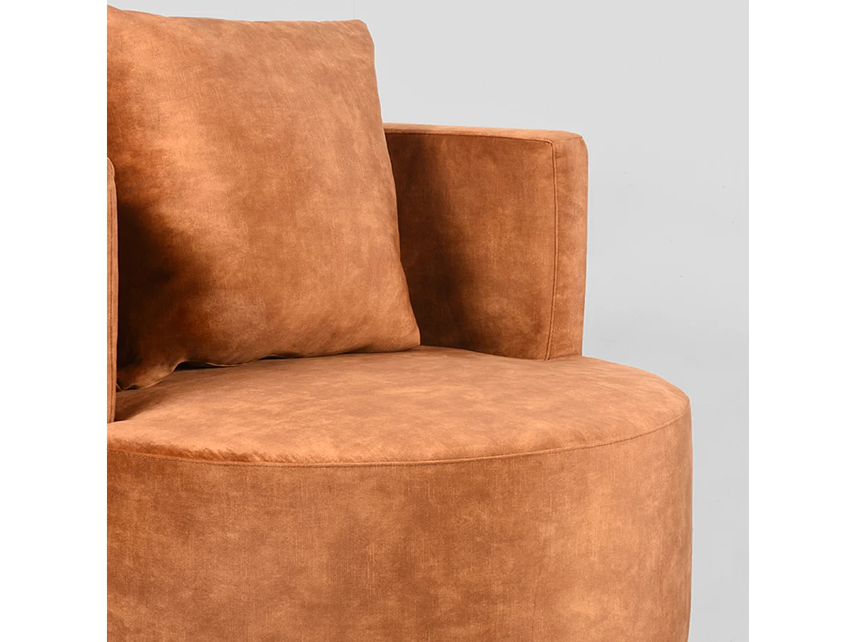 Fauteuil Evy 90x90x75 cm - Ocre - Velours