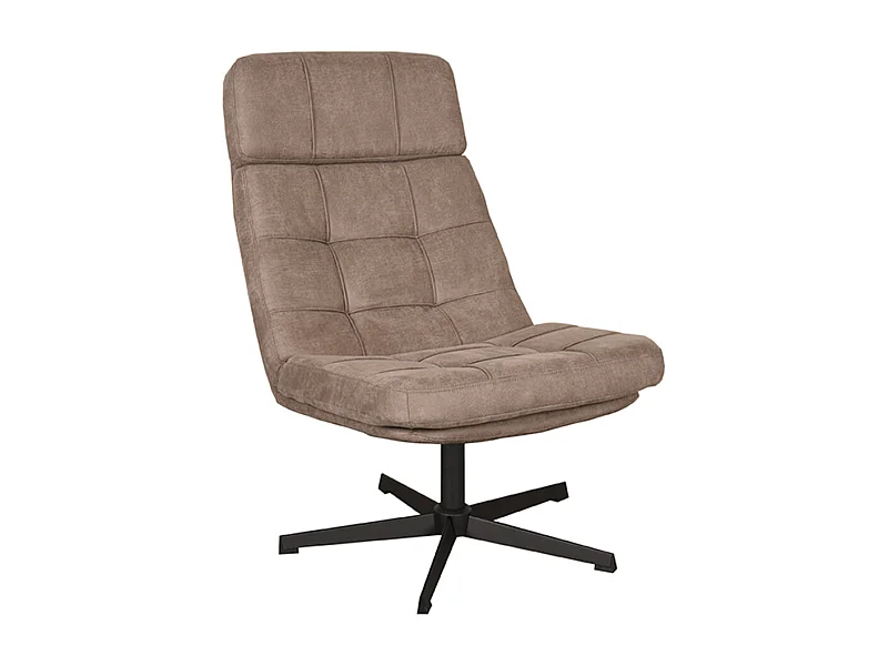 Fauteuil Alvar - Taupe - Micro Daim - 57x53x83 cm