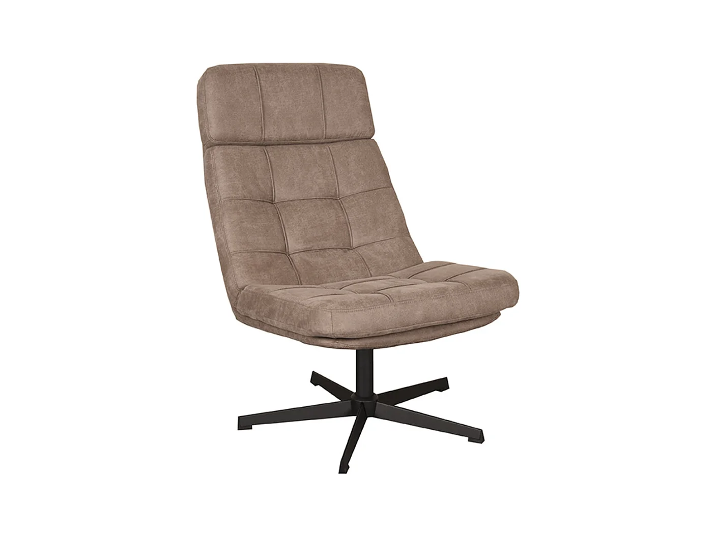 Fauteuil Alvar - Taupe - Micro Daim - 57x53x83 cm