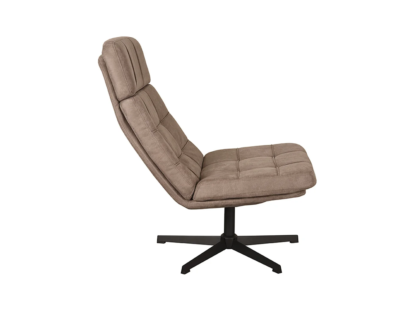 Fauteuil Alvar - Taupe - Micro Daim - 57x53x83 cm