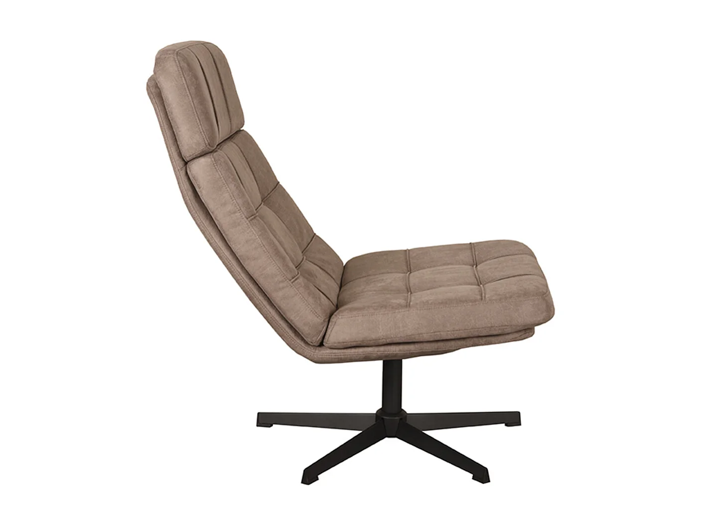 Fauteuil Alvar - Taupe - Micro Daim - 57x53x83 cm