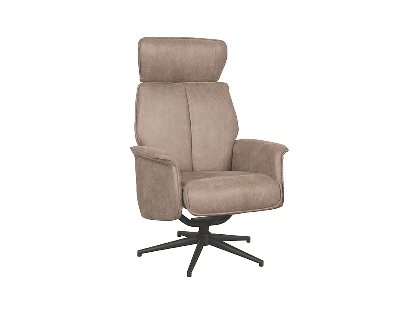 Fauteuil Verdal - Taupe - Micro Suède - 79x77x109 cm