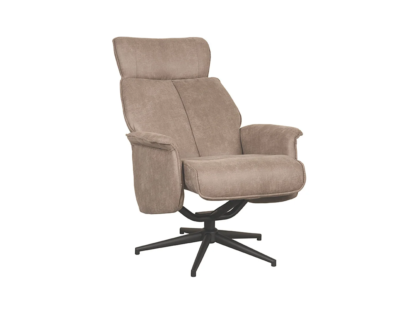 Fauteuil Verdal - Taupe - Micro Suède - 79x77x109 cm