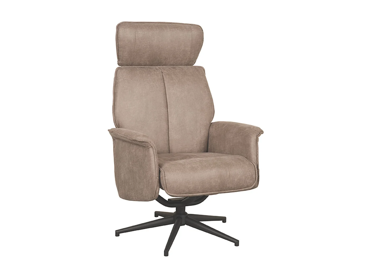 Fauteuil Verdal - Taupe - Micro Suède - 79x77x109 cm