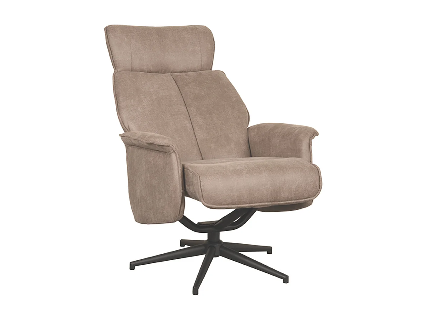 Fauteuil Verdal - Taupe - Micro Suède - 79x77x109 cm