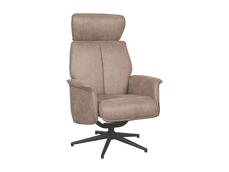 Fauteuil Verdal - Taupe - Micro Suède - 79x77x109 cm