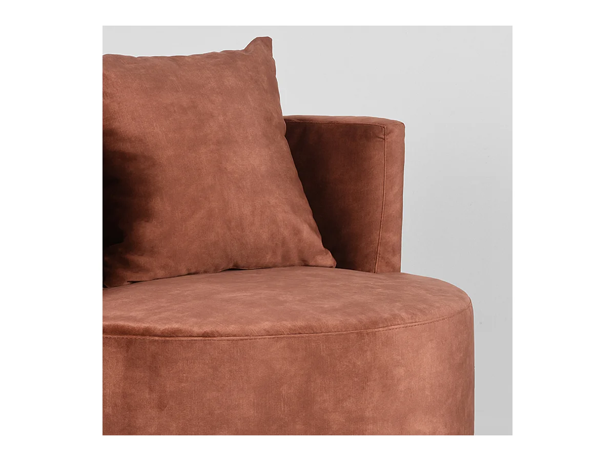 Fauteuil Evy 90x90x75 cm - Rust - Velours