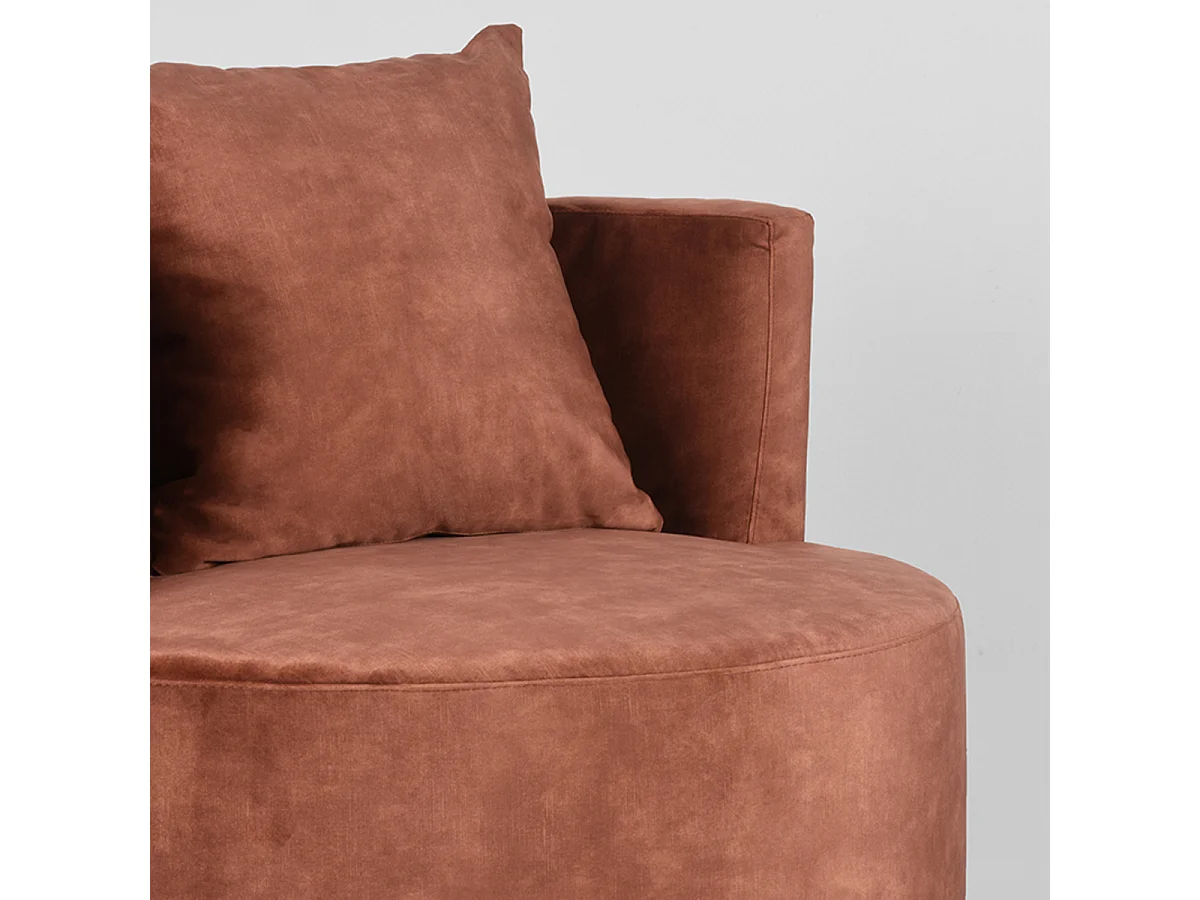 Fauteuil Evy 90x90x75 cm - Rouille - Velours