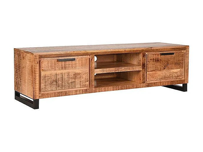 Meuble TV Glasgow - Brut - Bois de manguier - 160 cm