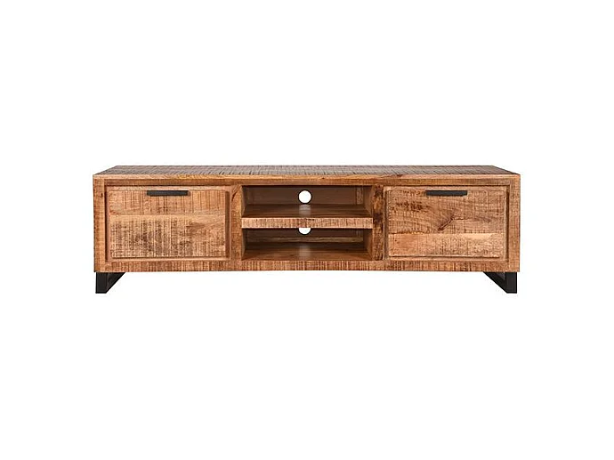 Meuble TV Glasgow - Brut - Bois de manguier - 160 cm
