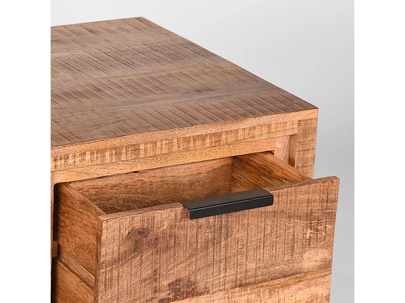 Meuble TV Glasgow - Brut - Bois de manguier - 160 cm