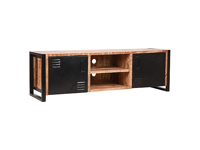 Meuble TV Bruxelles - Naturel - Bois de manguier - 160 cm