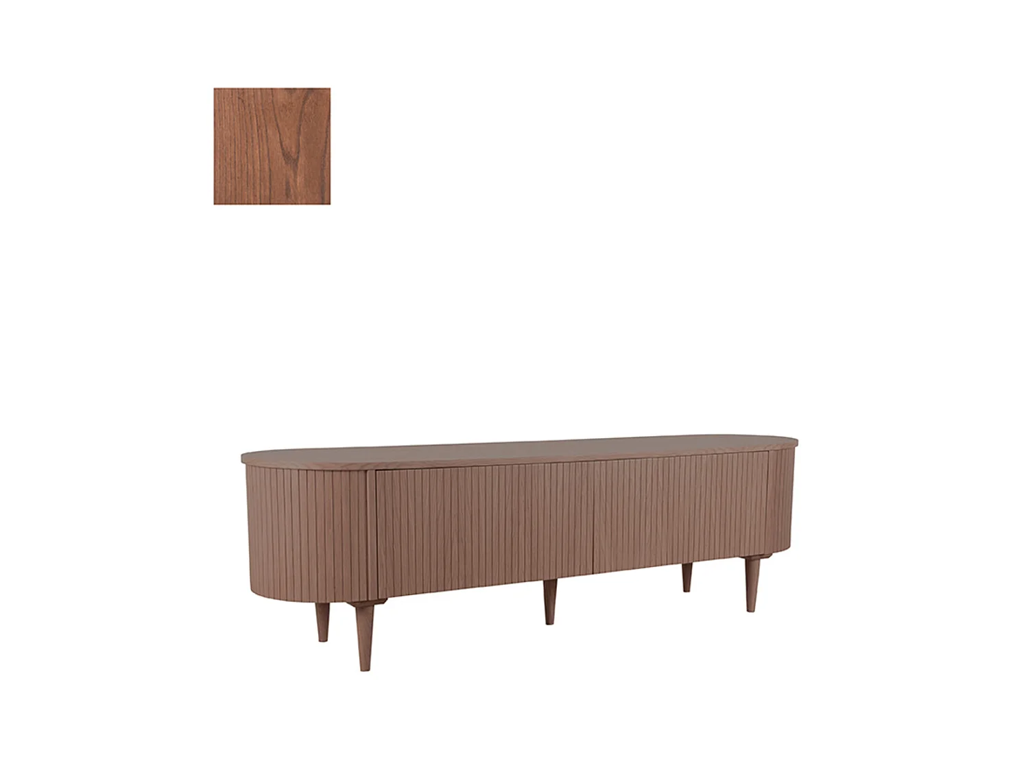 Meuble TV Oliva - Noyer - Chêne - 180 cm