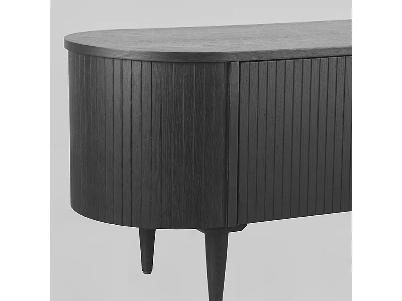 Meuble TV Oliva - Noir - Chêne - 180 cm