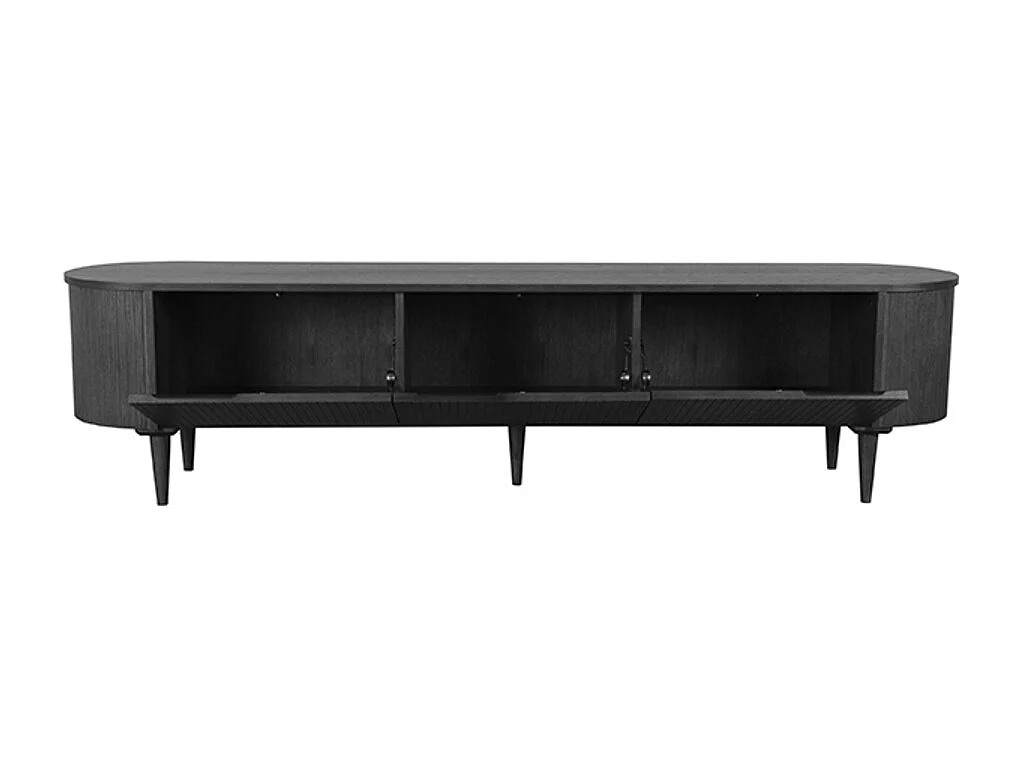 Tv-meubel Oliva - Zwart - Eiken - 220 cm