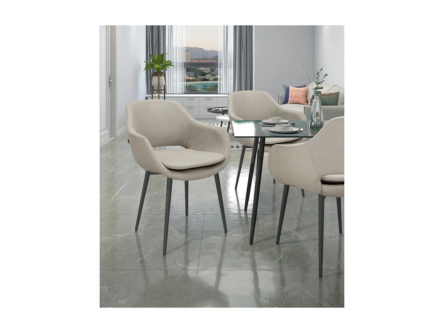 Silla de comedor Kobe, paquete de 2