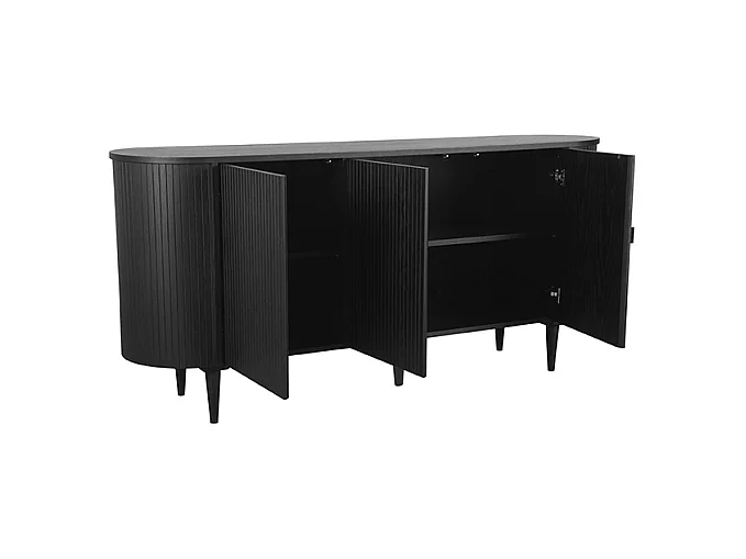 Dressoir Oliva - Zwart - Eiken - 180 cm