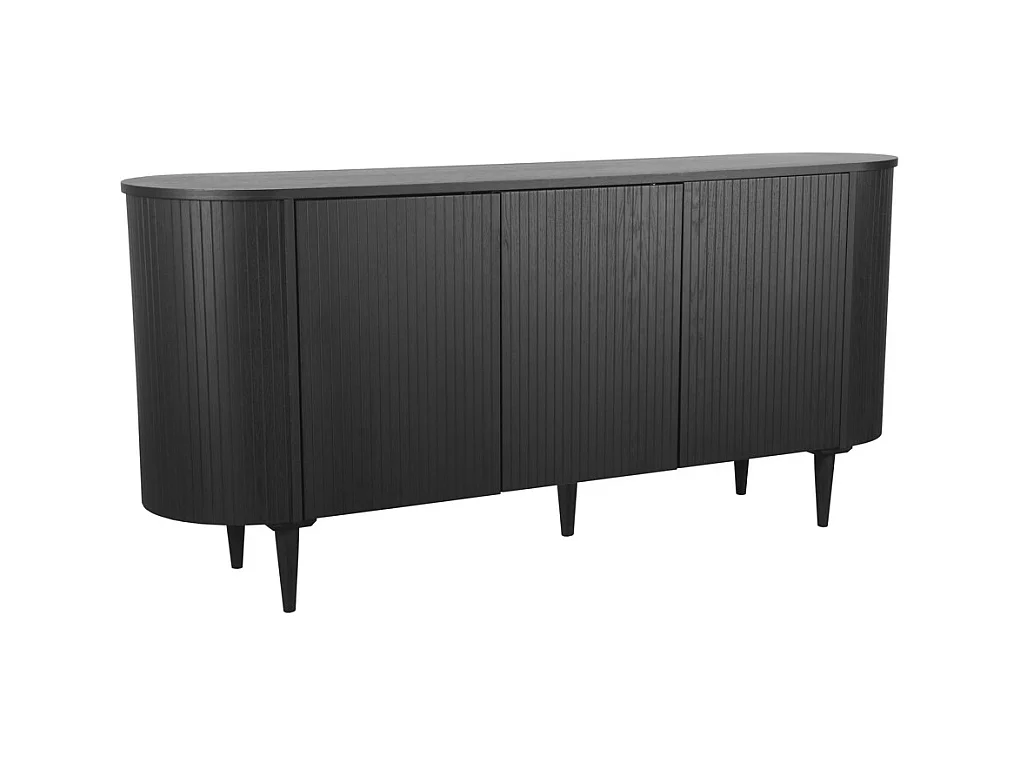 Buffet Oliva - Noir - Chêne - 180 cm