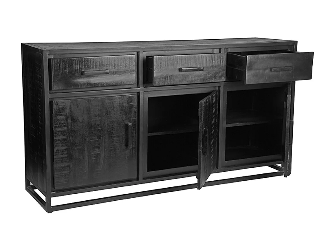 Chili Sideboard - Schwarz - Mangoholz - 170x45x90 cm