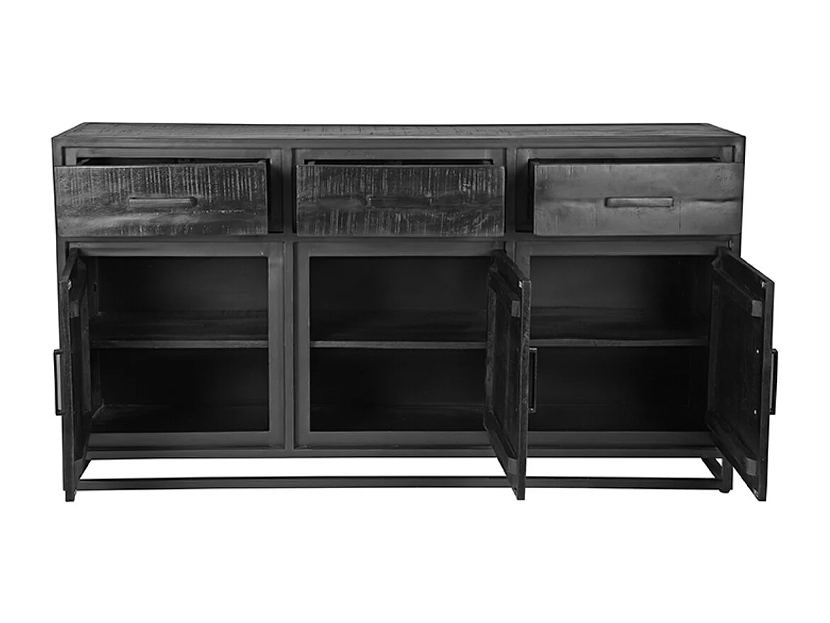 Chili Sideboard - Schwarz - Mangoholz - 170x45x90 cm