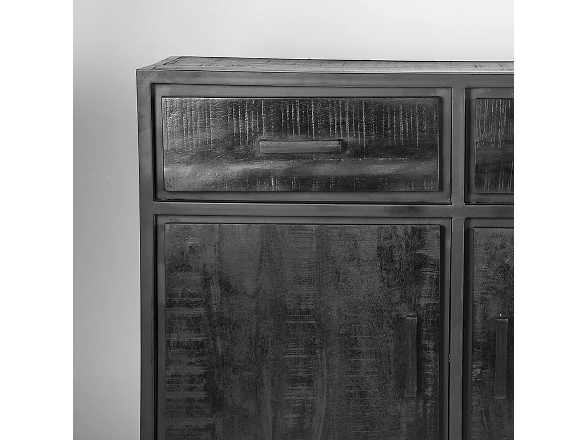 Chili Sideboard - Schwarz - Mangoholz - 170x45x90 cm