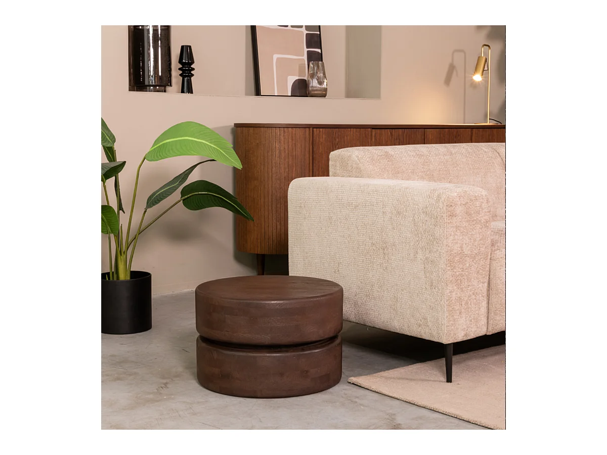 Milly Couchtisch - Espresso - Mangoholz - 50 cm