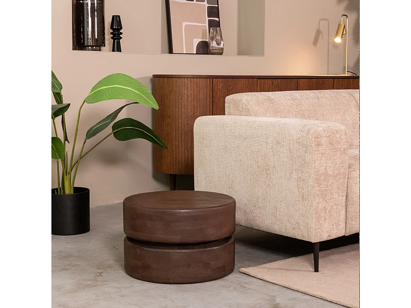 Salontafel Milly - Espresso - Mangohout - 50 cm