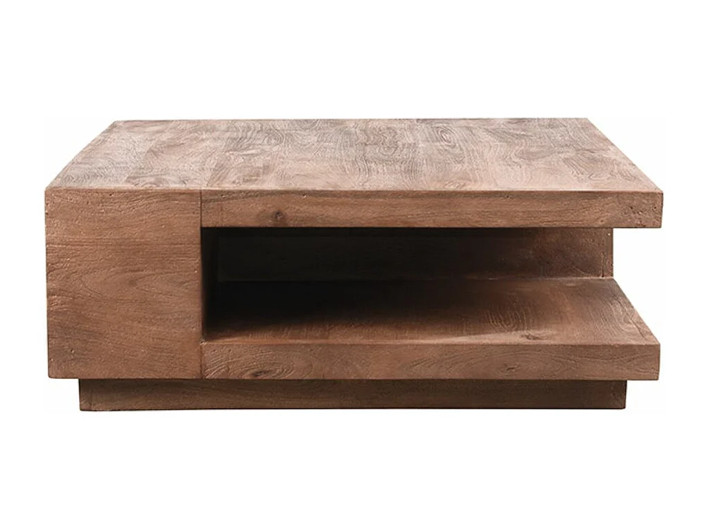Table basse carrée 80x80x30 cm - Espresso - Bois de manguier